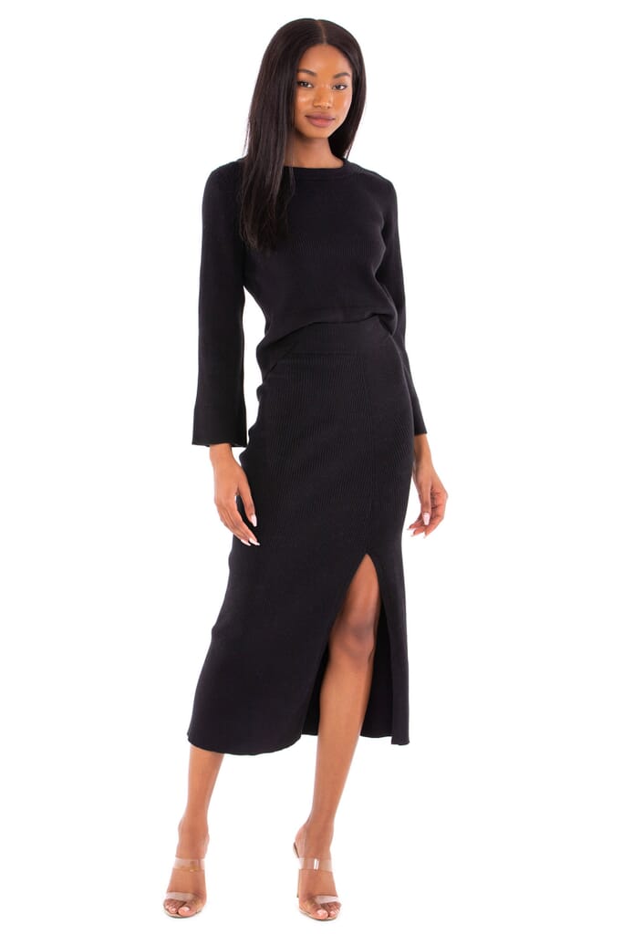 Splendid | Rumi Rib Skirt in Black| FashionPass