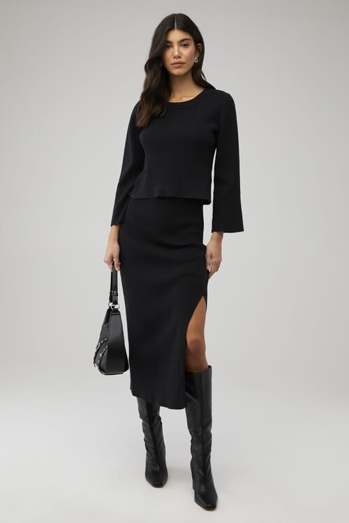 Splendid | Rumi Rib Skirt in Black| FashionPass
