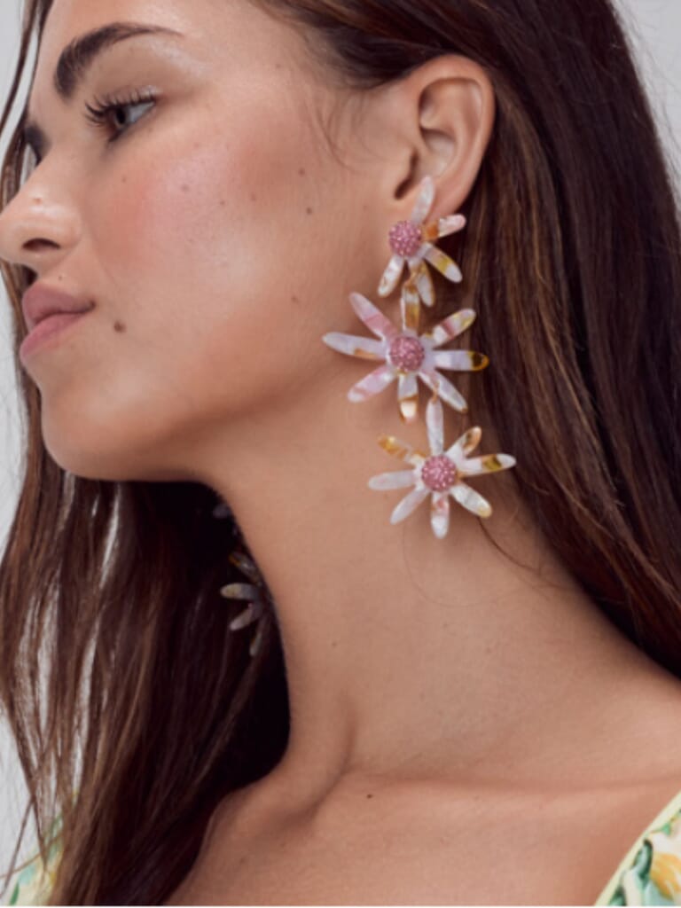 For Love Lemons Ryder Daisy Earrings In Lightrose Fashionpass