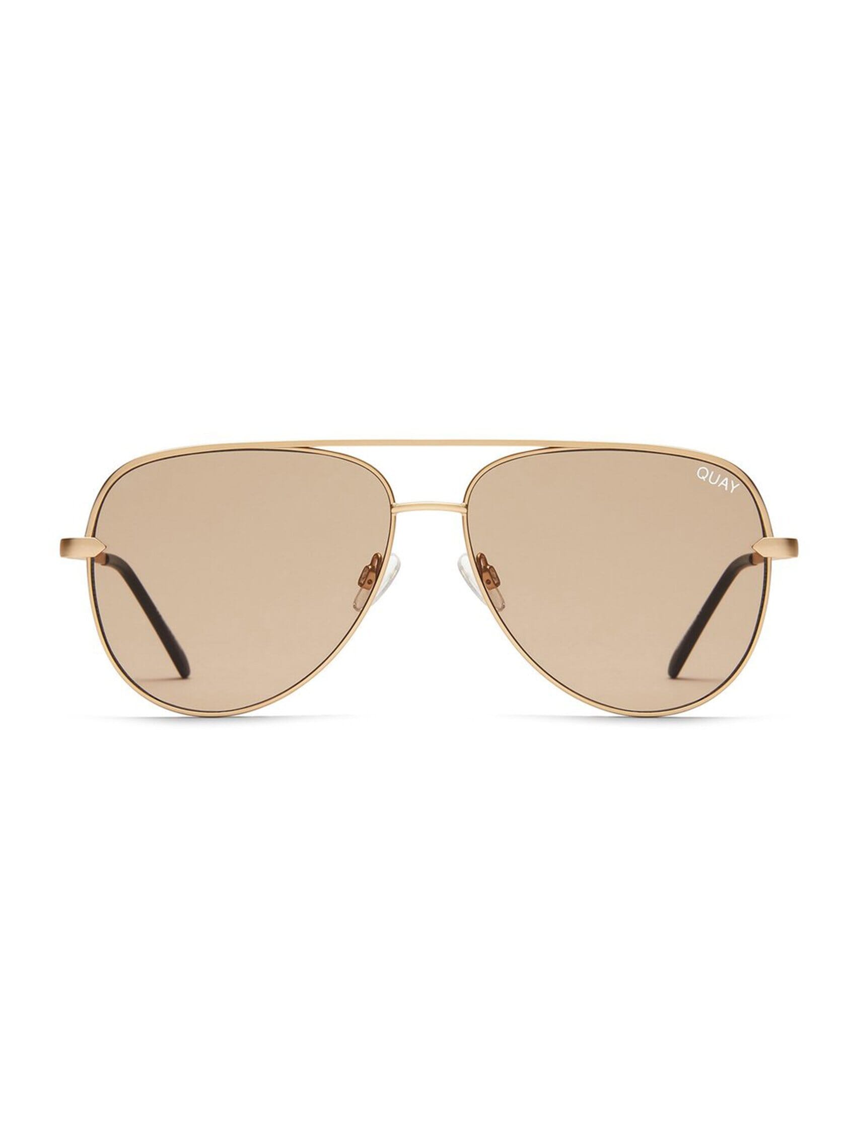 Quay Australia Sahara 60mm Aviator Sunglasses In Gold Taupe Fashionpass