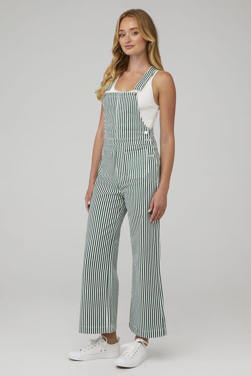 ROLLAS | Sailor Overalls in Basil Stripe| FashionPass