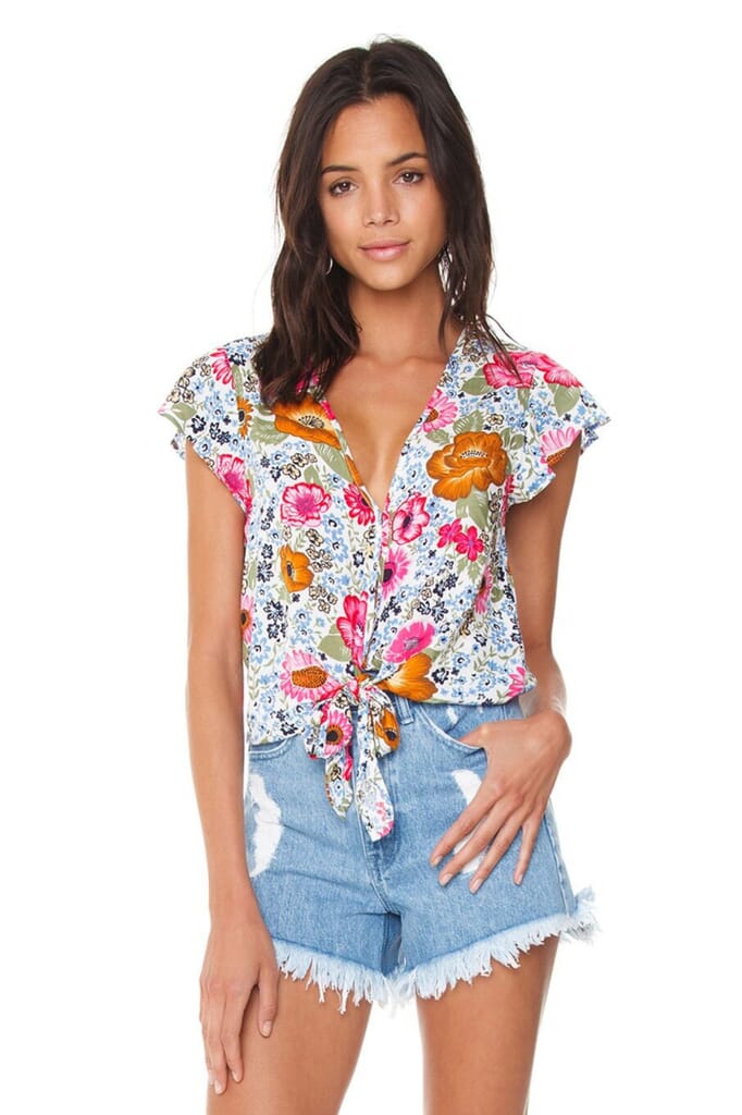 XIX Palms San Francisco Knot Top in Floral