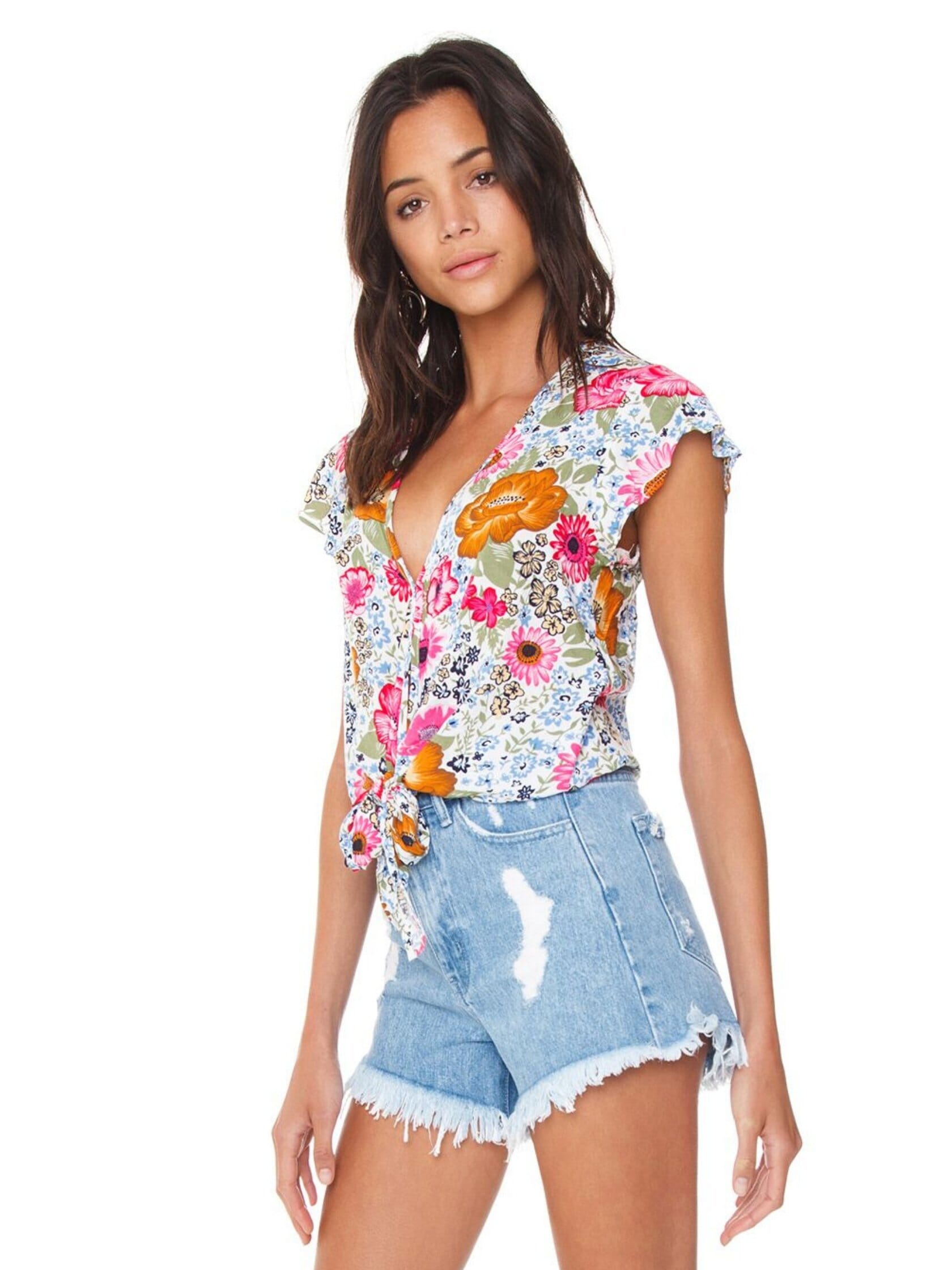 XIX Palms San Francisco Knot Top in Floral