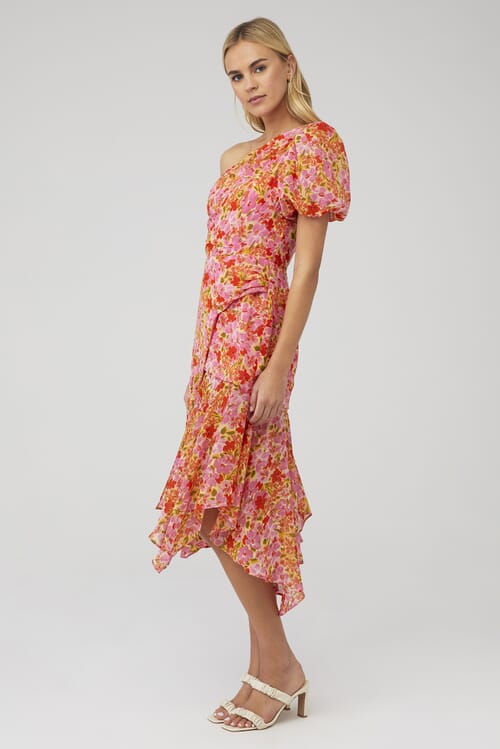 ASTR | Santorini Dress in Pink Multi Floral| FashionPass