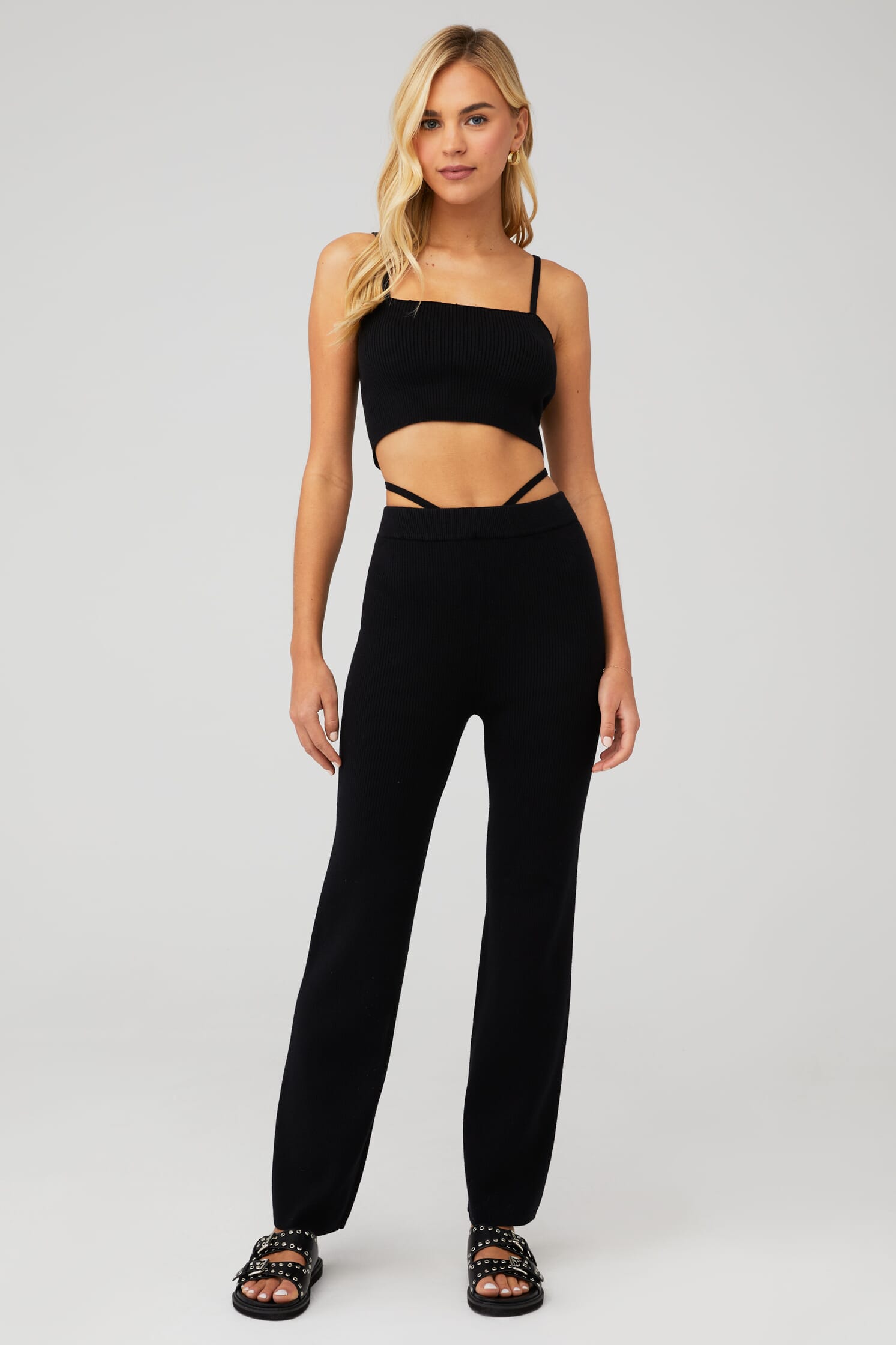 4th & Reckless ribbed high waist legging in black