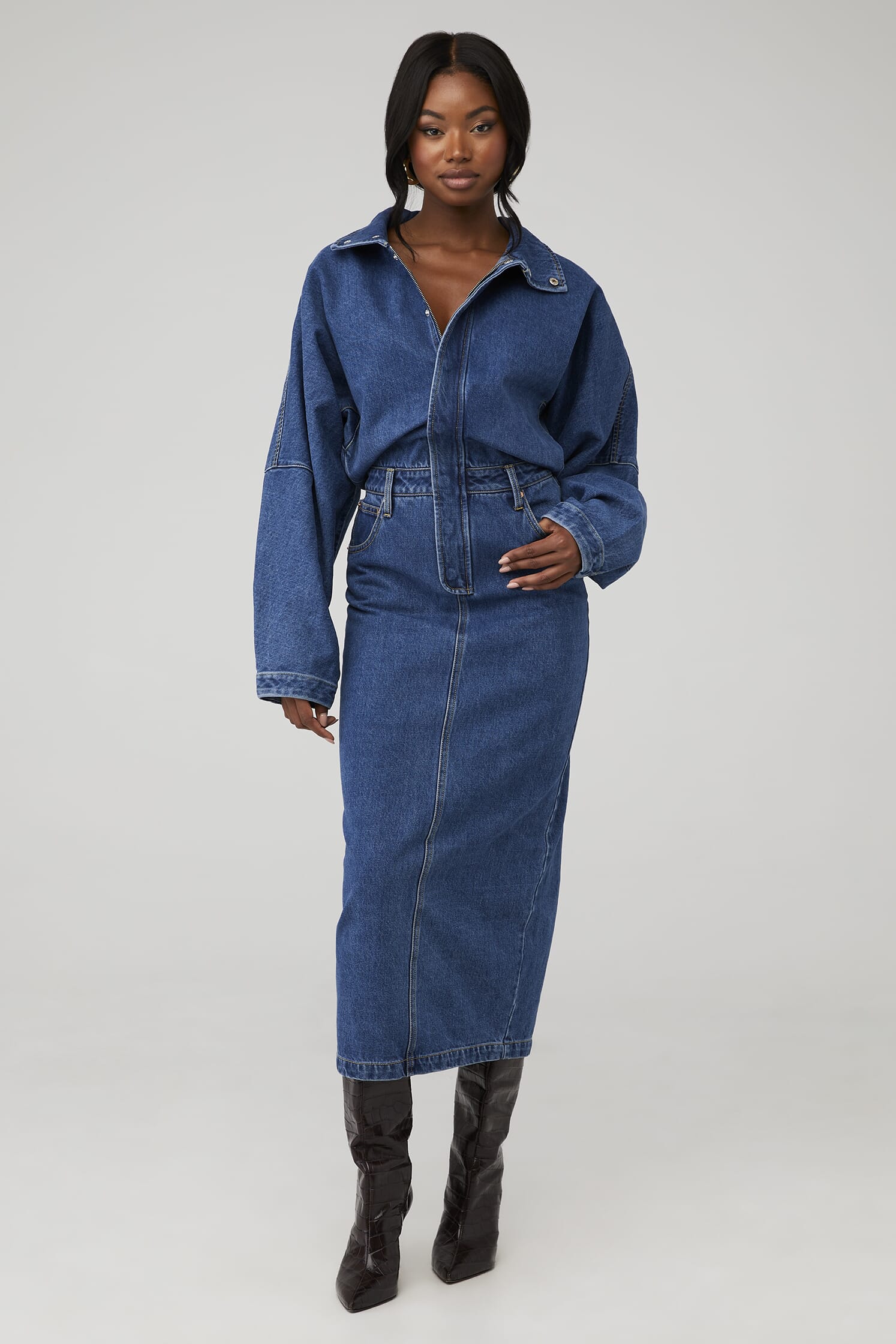 ronny kobo denim dress ALBA DRESS