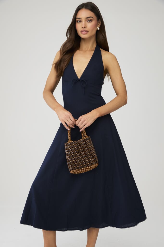 blue navy brand dresses Rihoas Navy Blue Satin Maxi Dress Spaghetti Strap Slip Dress for Prom Evening, Wedding Guest, Navy / M