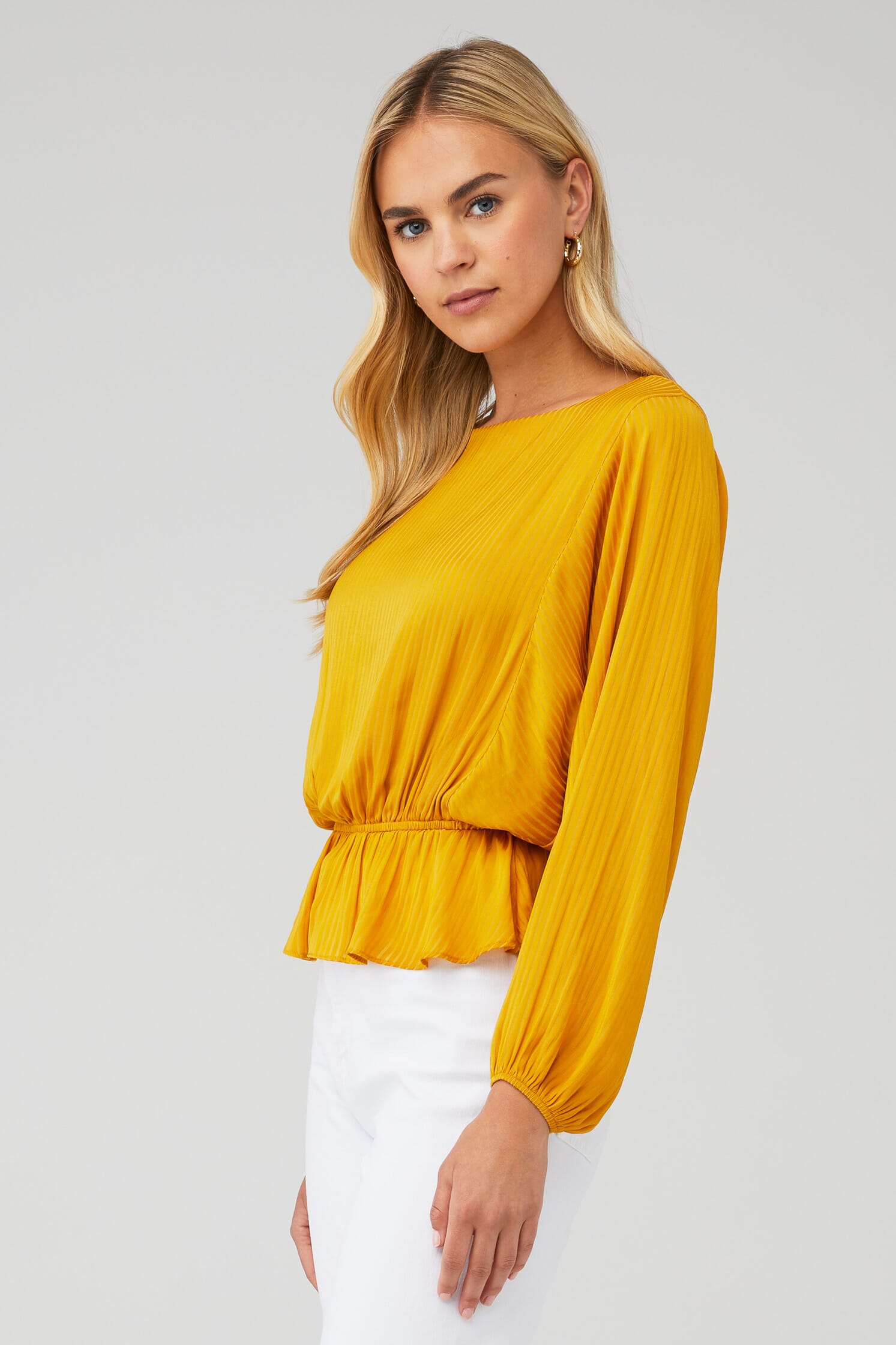 1.STATE Shadow Dolman Sleeve Blouse in Honey Pot