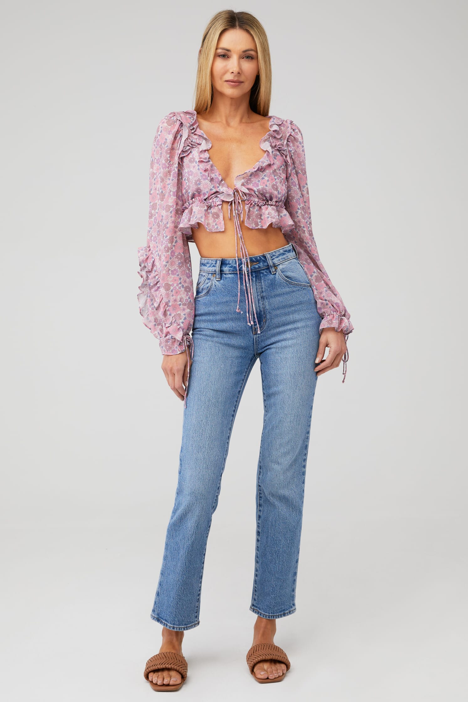 For Love & Lemons, Simona Top in Light Pink