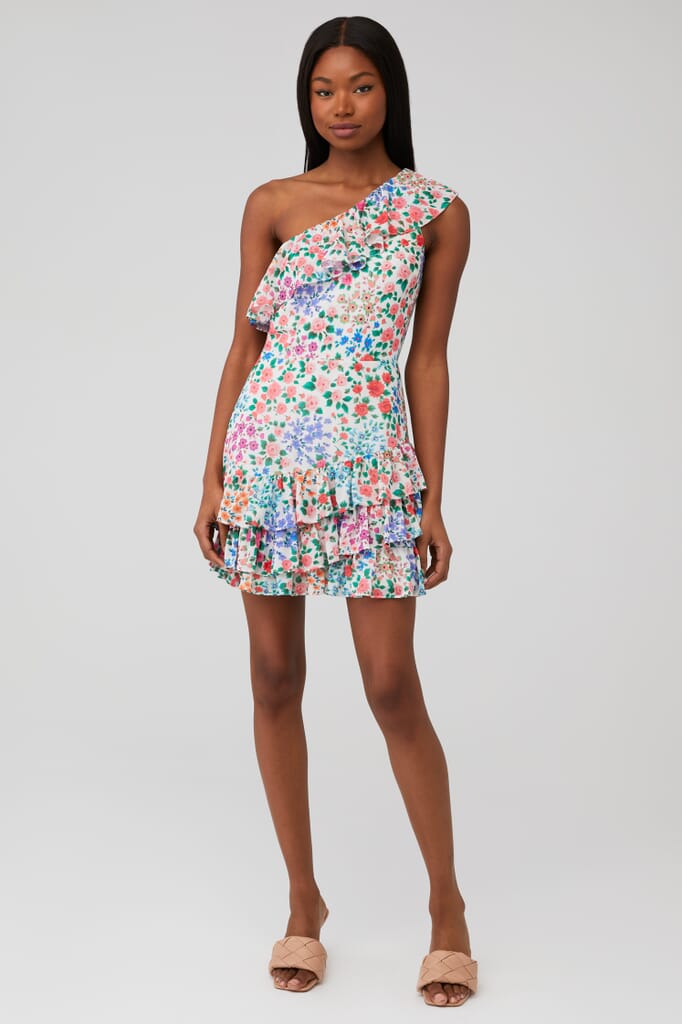 For Love & Lemons | X Fashionpass Teagan Mini Dress in Patchwork Print| FashionPass For Love & Lemons | X Fashionpass Teagan Mini Dress in Patchwork Print| FashionPass