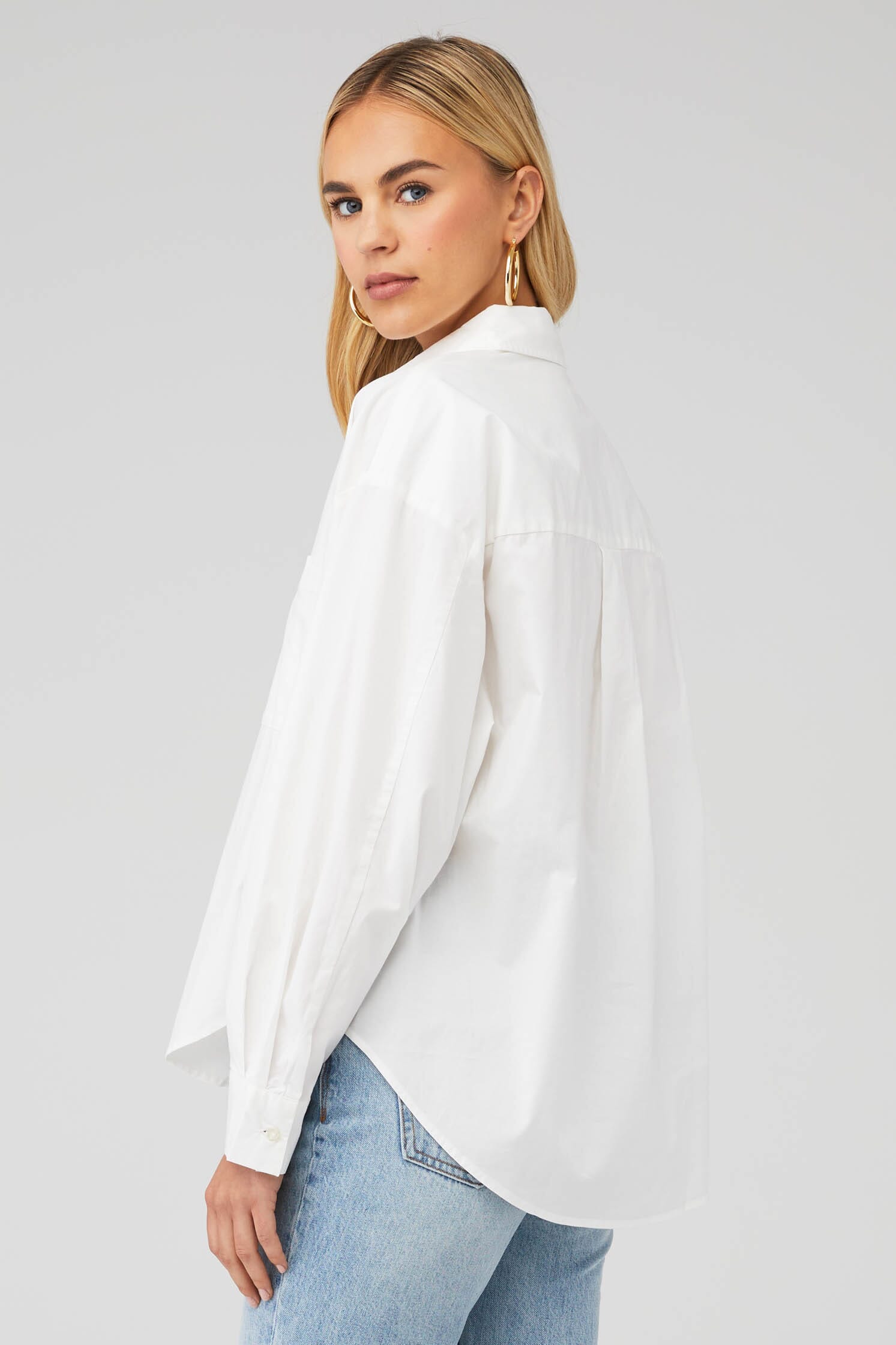 PISTOLA | Sloane Oversized Buttondown Shirt in Le Blanc| FashionPass
