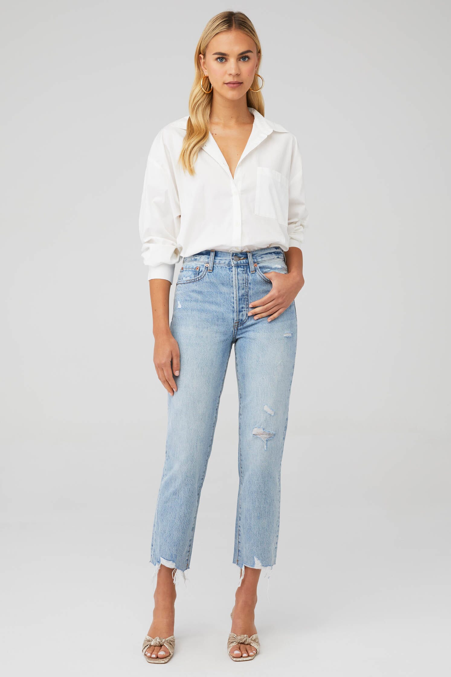 PISTOLA Sloane Oversized Buttondown Shirt in Le Blanc| FashionPass