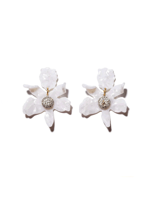 LELE SADOUGHI | Small Crystal Lily Earrings in Mother Of Pearl| FashionPass