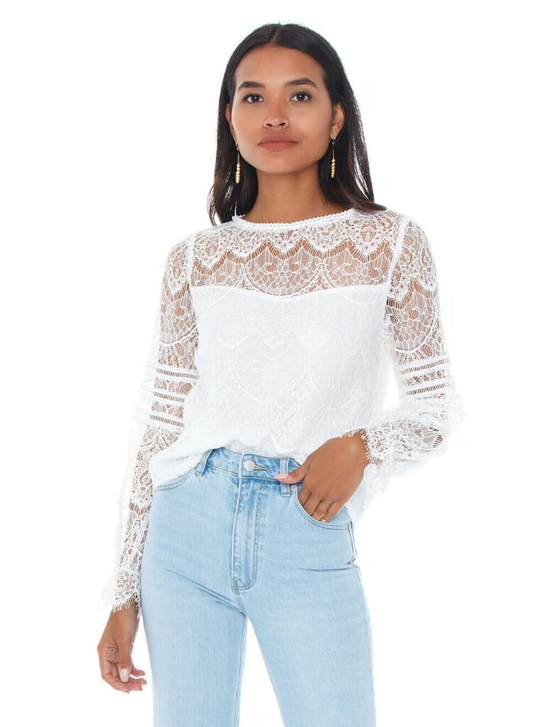 BB Dakota | Smoke And Mirrors Lace Blouse in Ivory| FashionPass