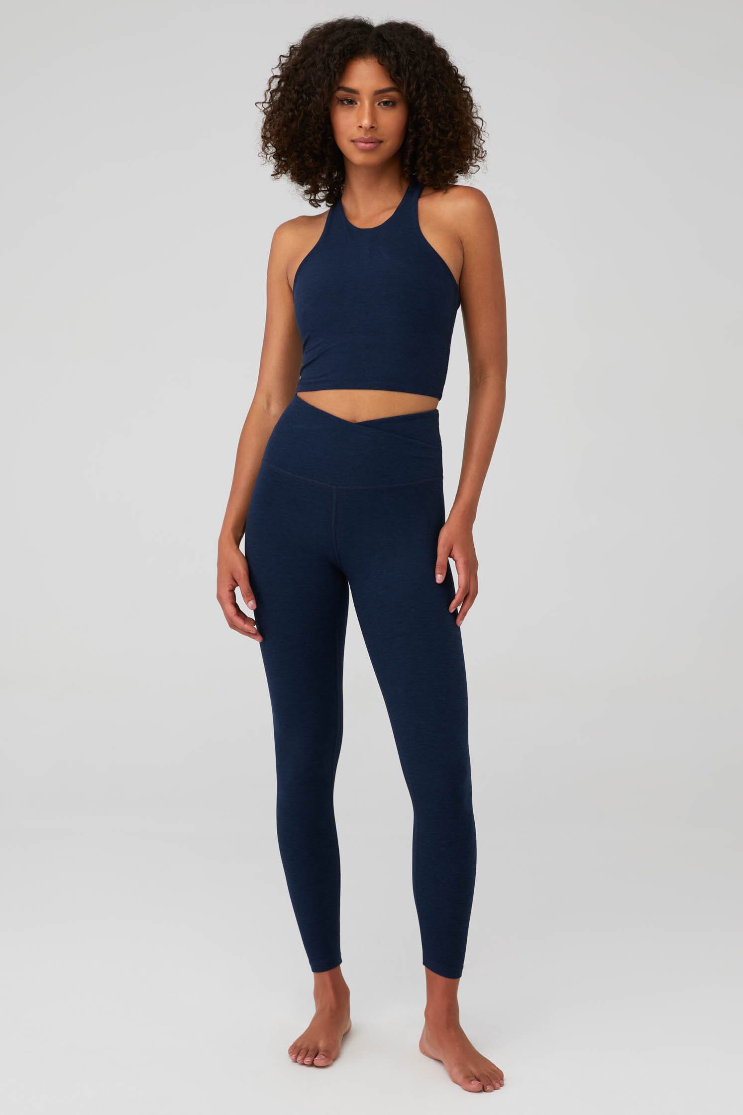 Beyond Yoga, Spacedye At Your Leisure High Waisted Midi Legging in  Nocturnal Navy