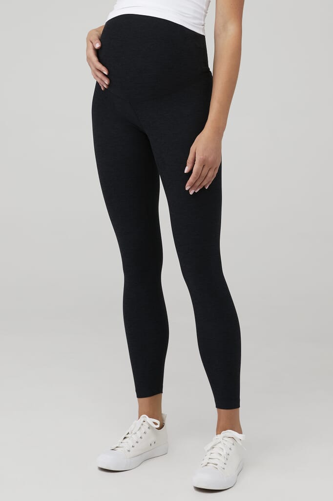 Beyond Yoga Spacedye Love Bump Maternity Midi Legging in Darkest