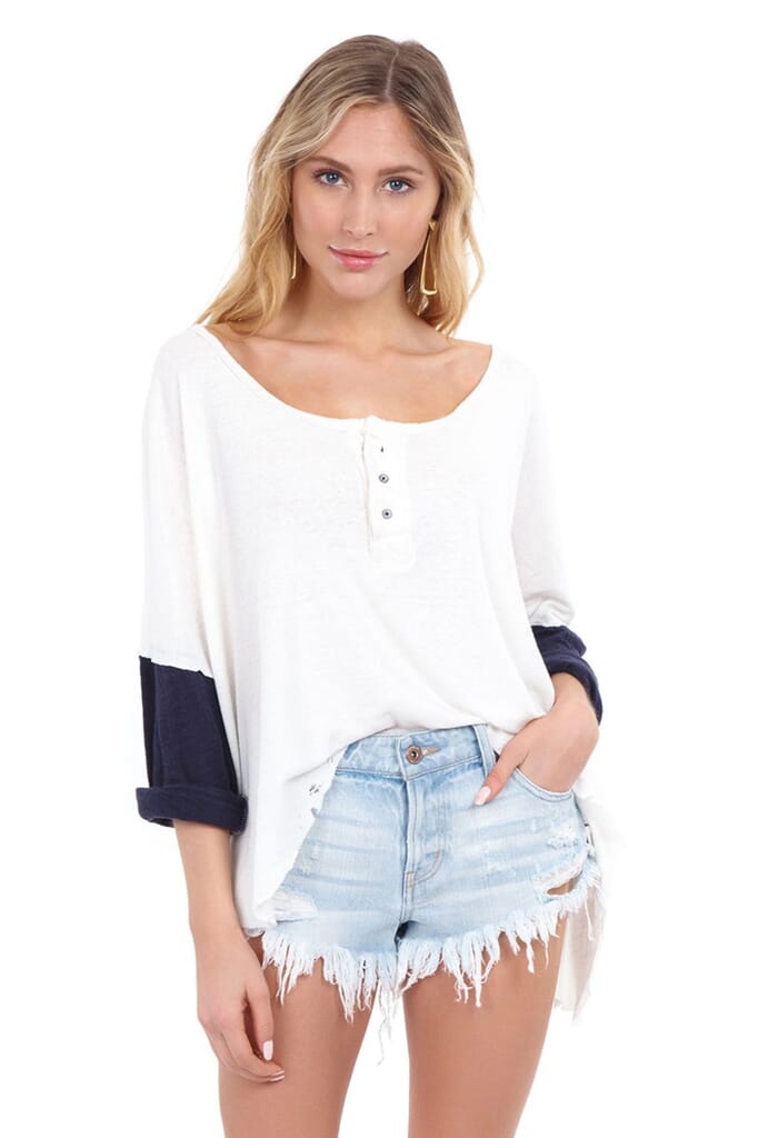 Free People Star Henley in Ivory