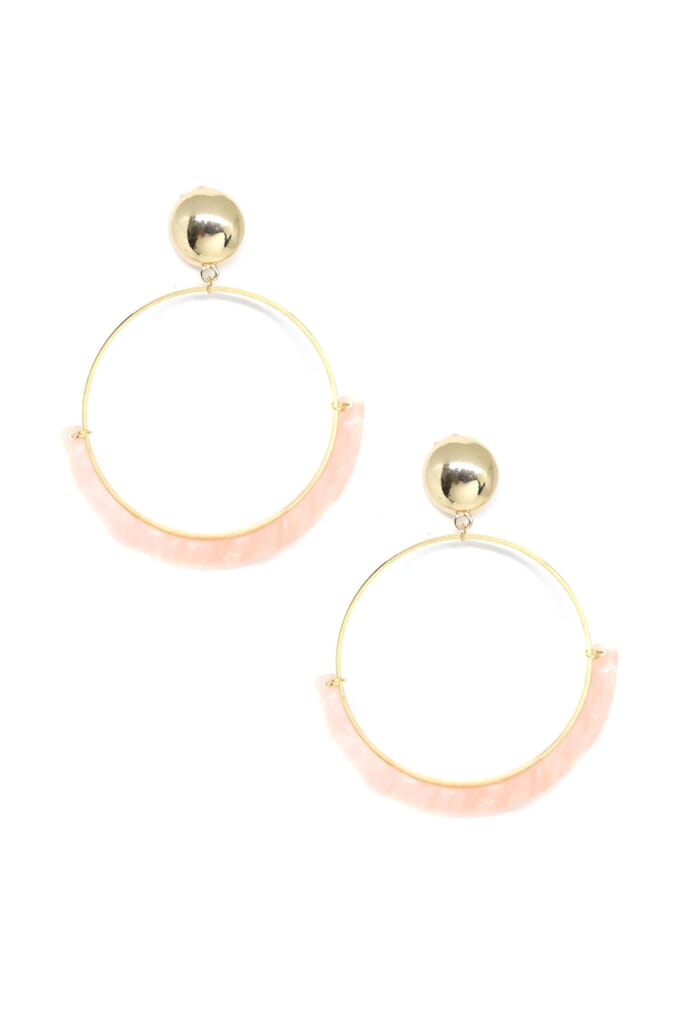 Ettika Starring Role Earring in Pink And Gold