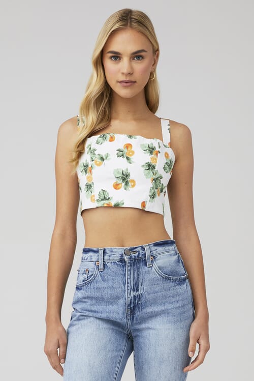 WeWoreWhat Straight Neck Corset in Oranges FashionPass