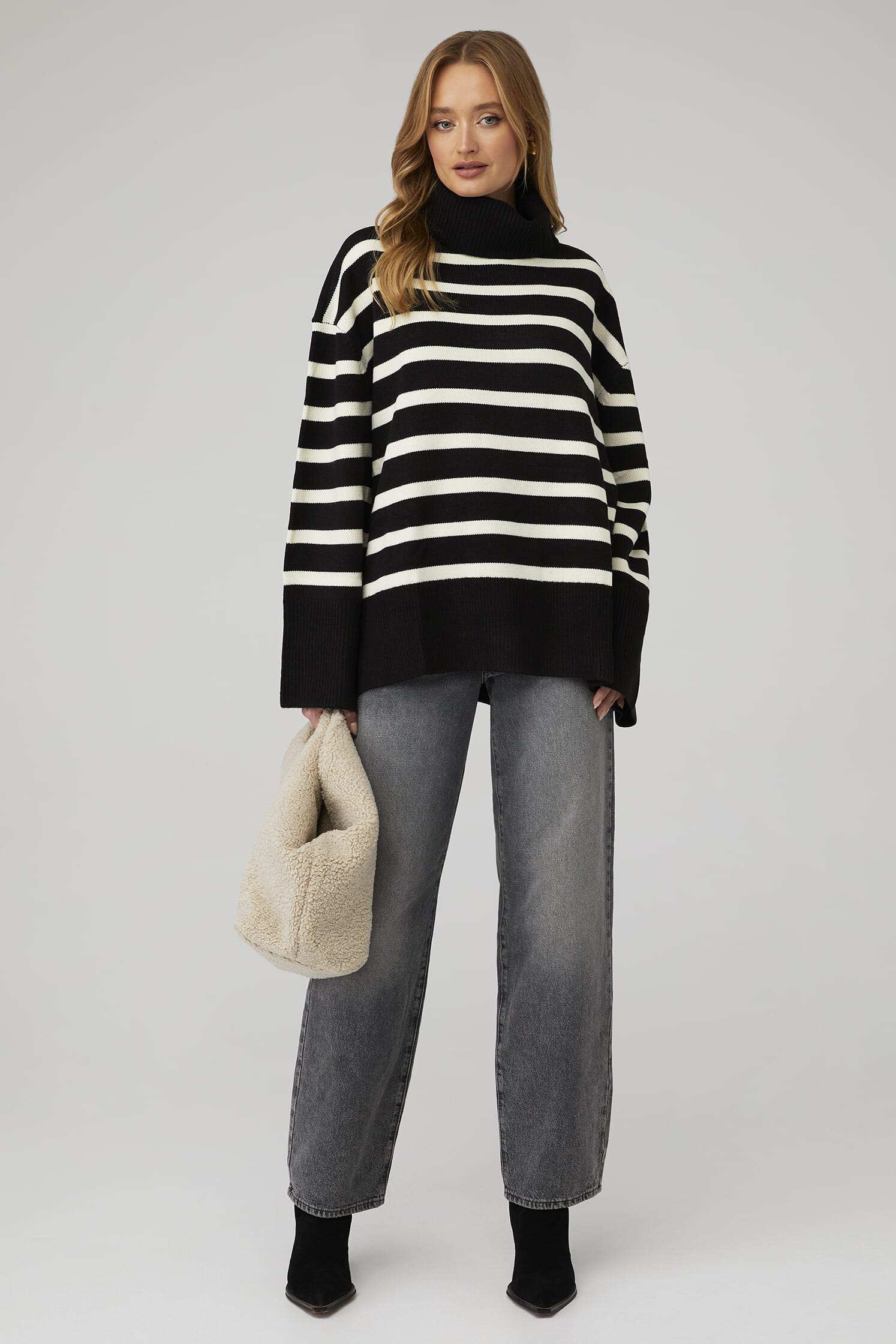 WeWoreWhat | Striped Turtleneck in Black/Ecru| FashionPass