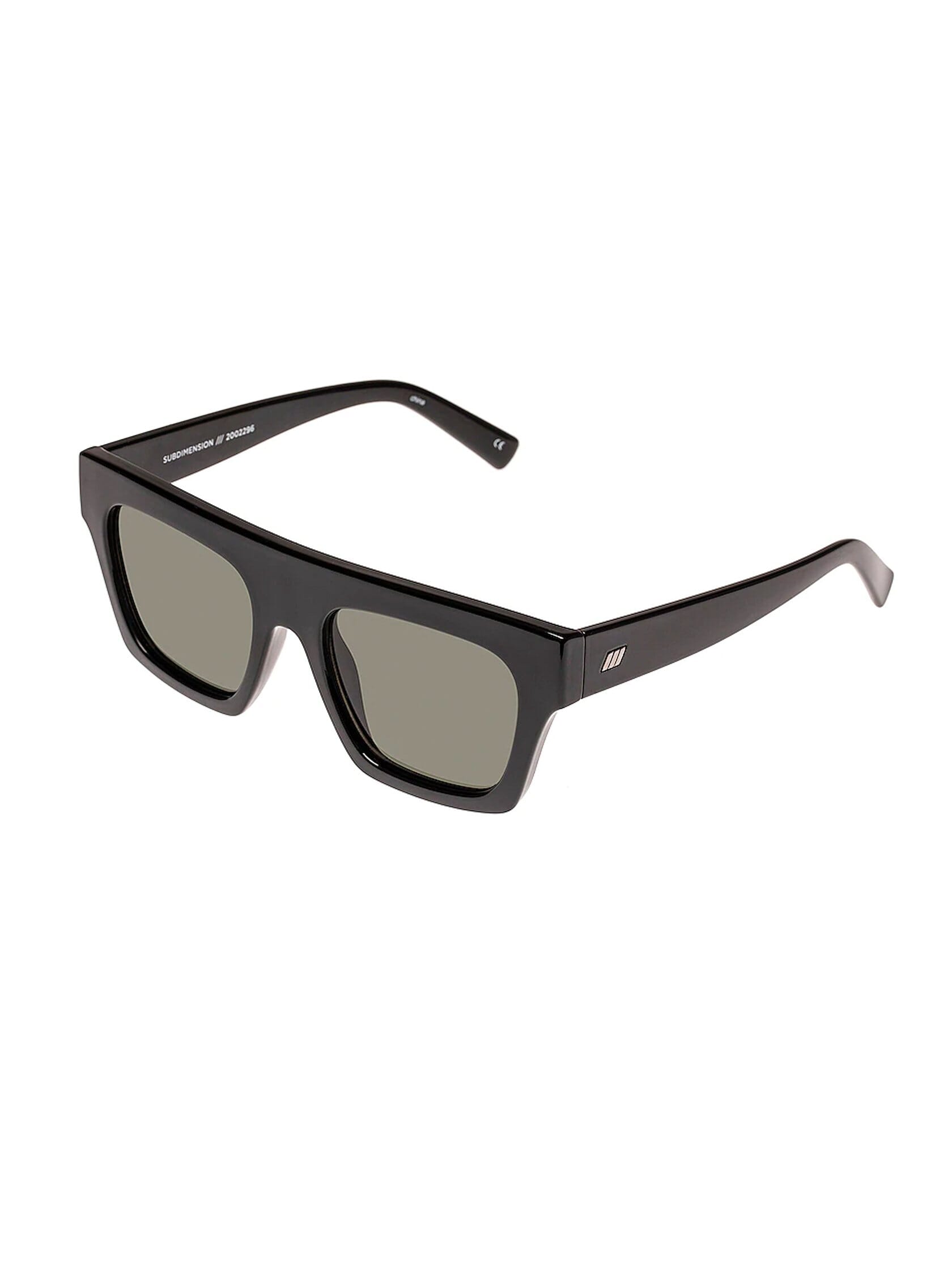 Le Specs Bold Black Sunglasses Work It! Black Uni-Sex Oval Sunglasses | Le Specs main image 2
