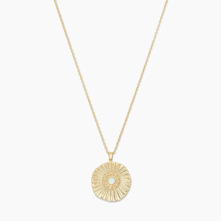 Gorjana Sunburst Coin Necklace in Gold