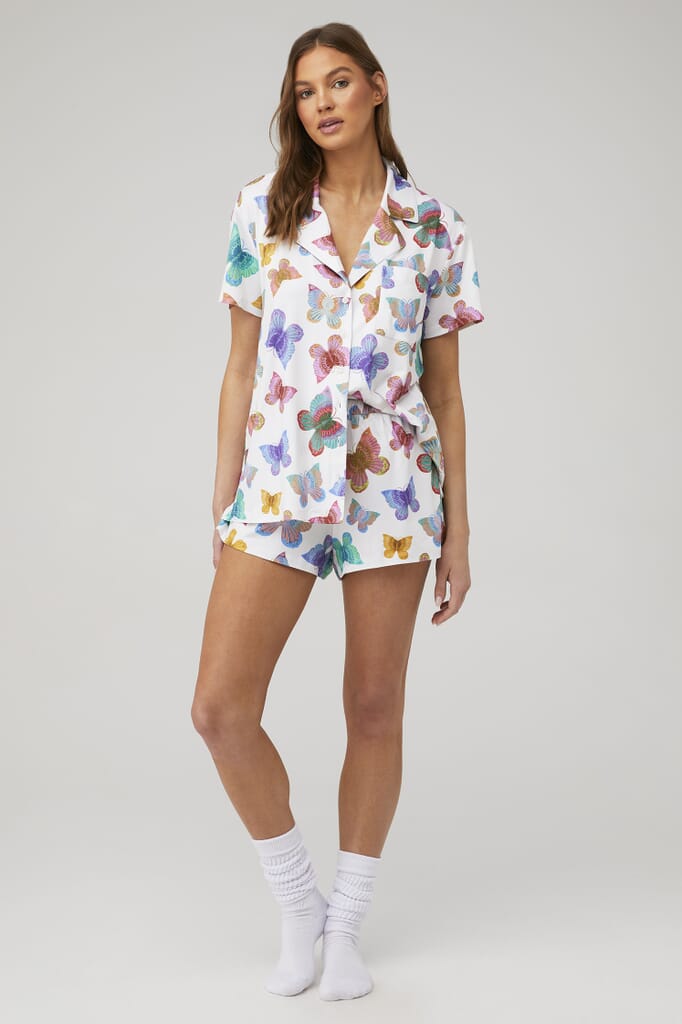 Show Me Your Mumu | Sunday Morning Pj Set in Rainbow Butterflies Knit ...