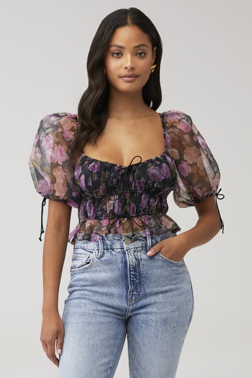 For Love and Lemons Floral Top, Floral Vest, Flower Top, Deep V shops Neck Top Small