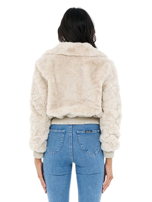 ASTR Suzanne Faux Fur Jacket in Oatmeal FashionPass
