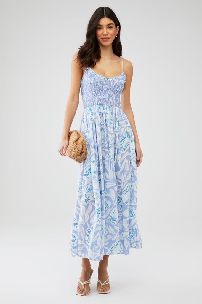Free People | Sweet Nothings Midi Dress in Blue Vista| FashionPass Free People | Sweet Nothings Midi Dress in Blue Vista| FashionPass