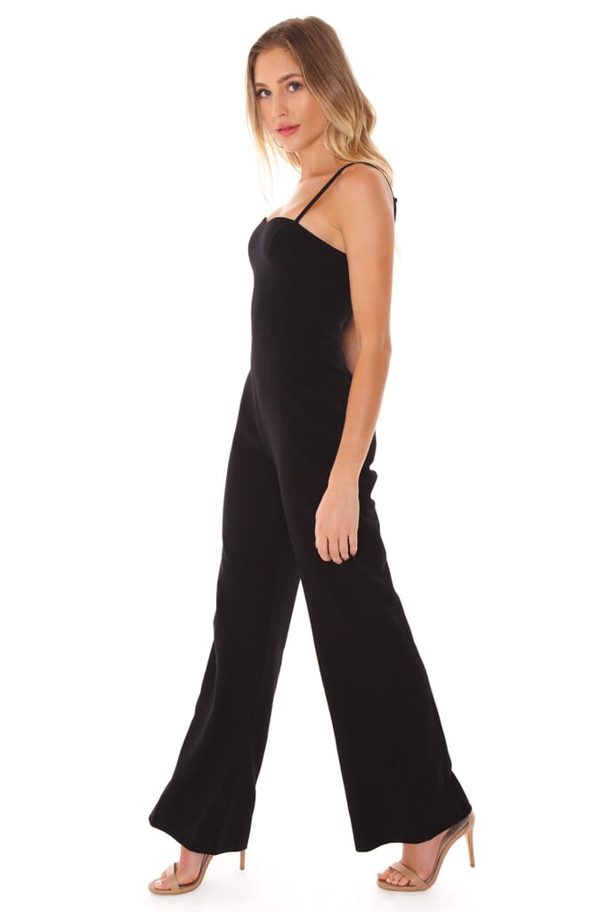 French Connection Sweeart Whisper Jumpsuit in Black