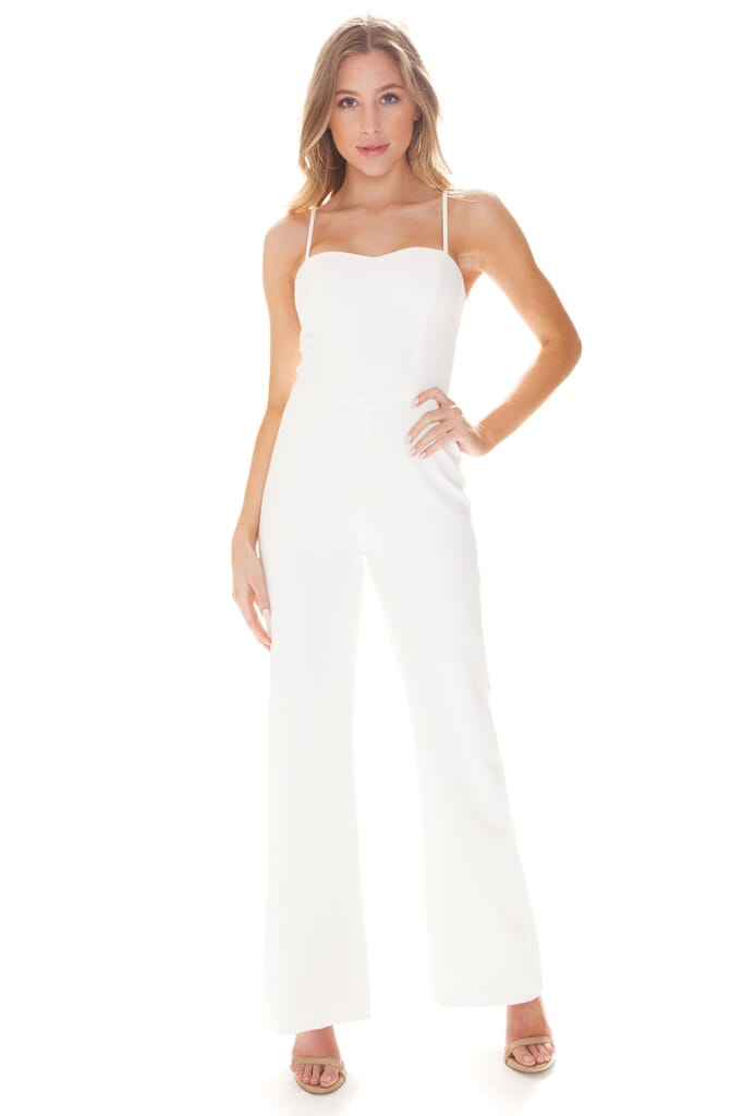 French Connection | Sweeart Whisper Jumpsuit in White| FashionPass