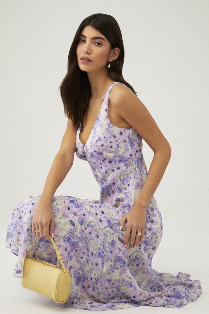 chinese dress ladies Midsummer Floral Tiered Maxi Dress