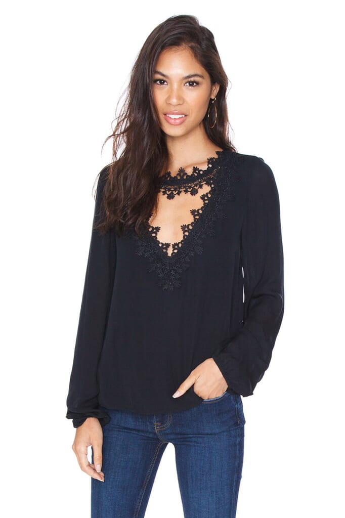 Cami NYC Tali Silk Blouse in Black FashionPass