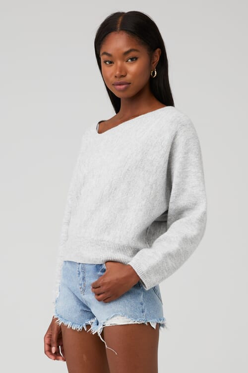 Line & Dot | Tamar Sweater Top in Grey| FashionPass