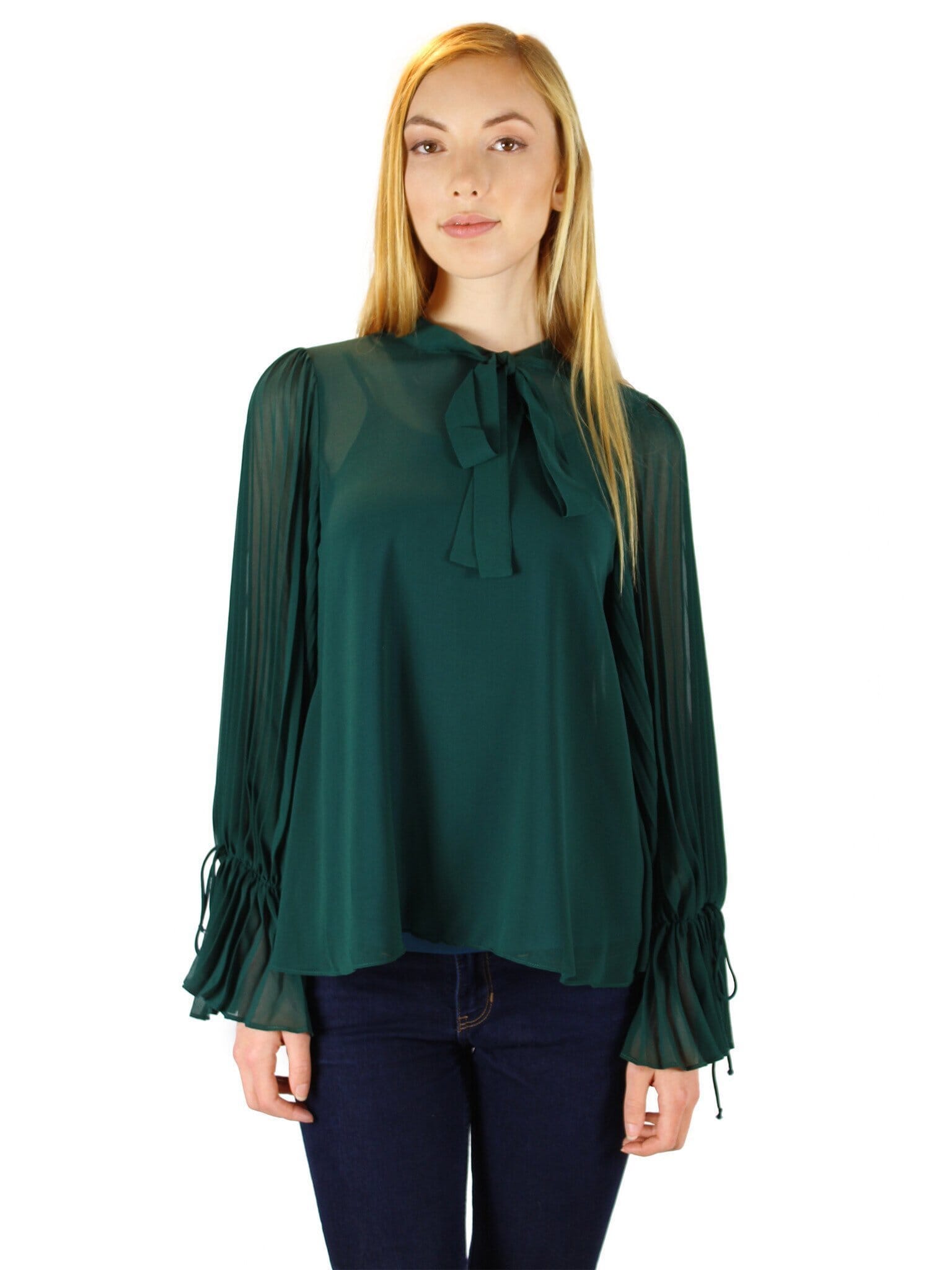 Line & Dot Tautou Tie Shirt in Emerald