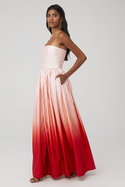 SAU LEE Teigen Dress in Pink Red Ombre FashionPass