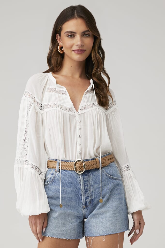 Spell | Teodora Blouse in White| FashionPass