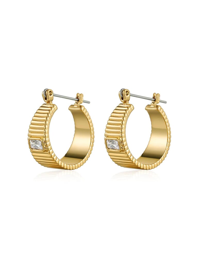 AJS Design Studio - Tiny two-tone dark rhodium hoops