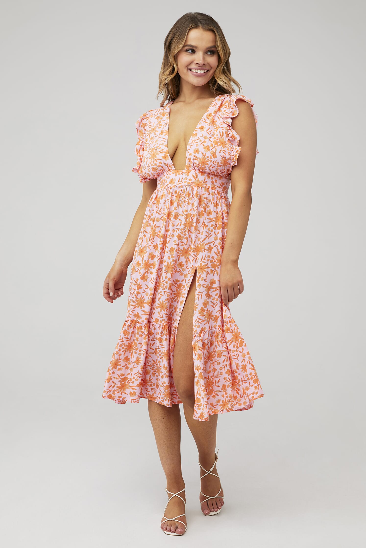 knee length dresses for ladies Sorbet Summer Midi (Chocolate)