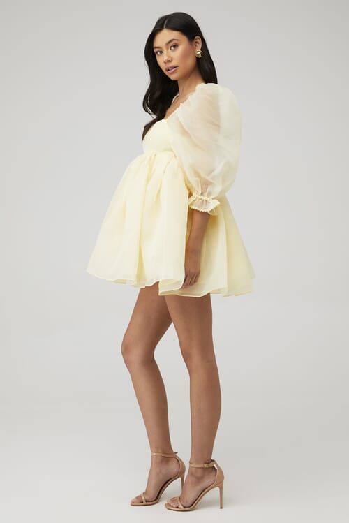 Selkie | Puff Dress In Banana| FashionPass