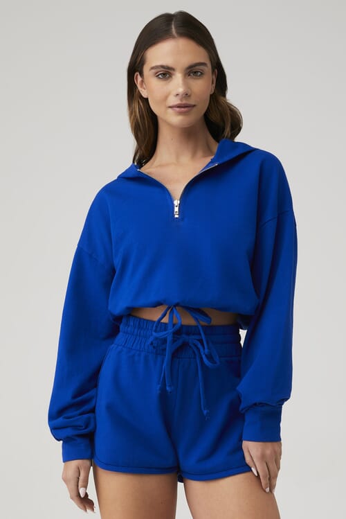 Year of Ours | Studio Pullover in Blue Flame| FashionPass Year of Ours | Studio Pullover in Blue Flame| FashionPass