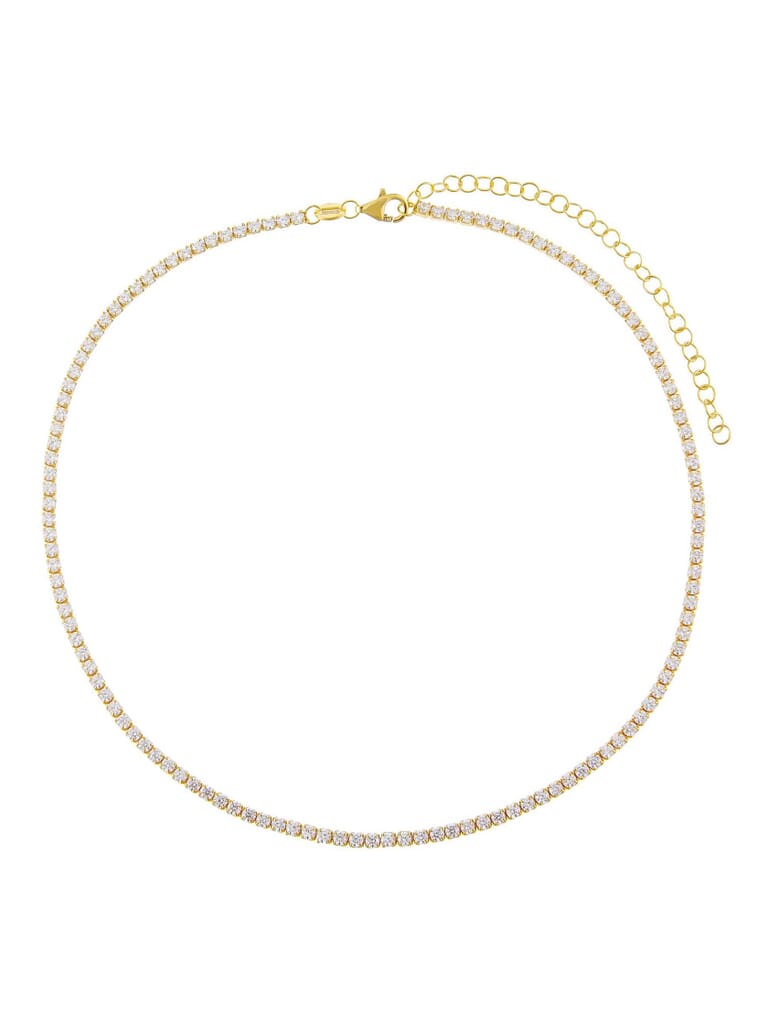 By Adina Eden | Thin Tennis Choker in Gold| FashionPass