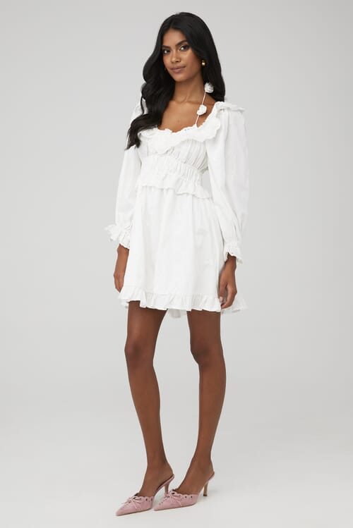 For Love Lemons Tiana Mini Dress in White FashionPass