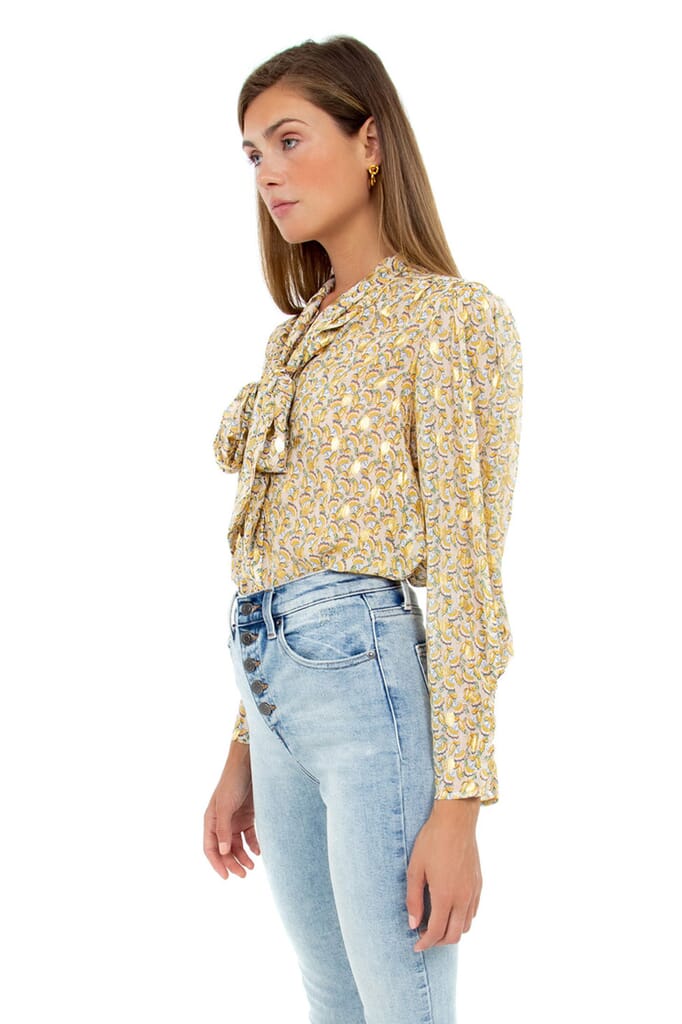 Bishop + Young Tie Neck Blouse in Afterglow