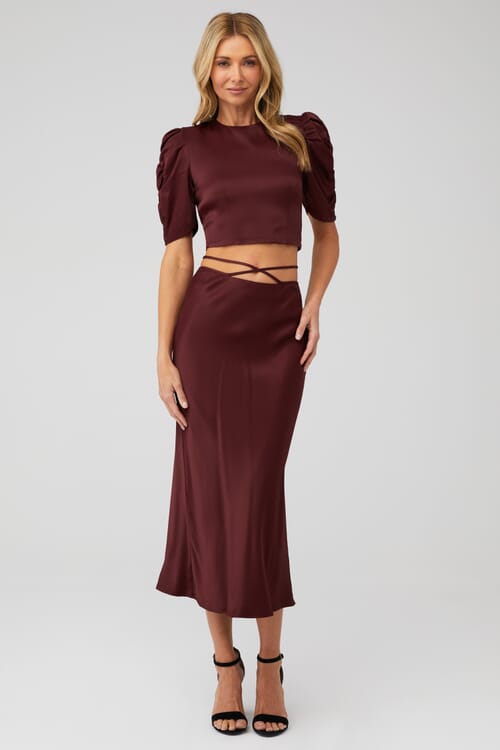 bardot tie waist skirt