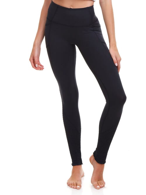 Time Is Now Smocked Legging in Black 