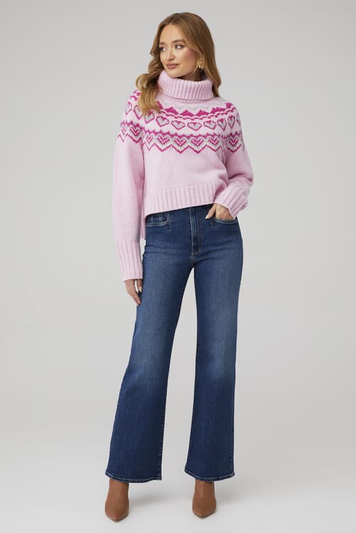 【BAON】Lana Flower Over Jumper Women's Signature Original Cotton Sweater, Rollneck Novelty