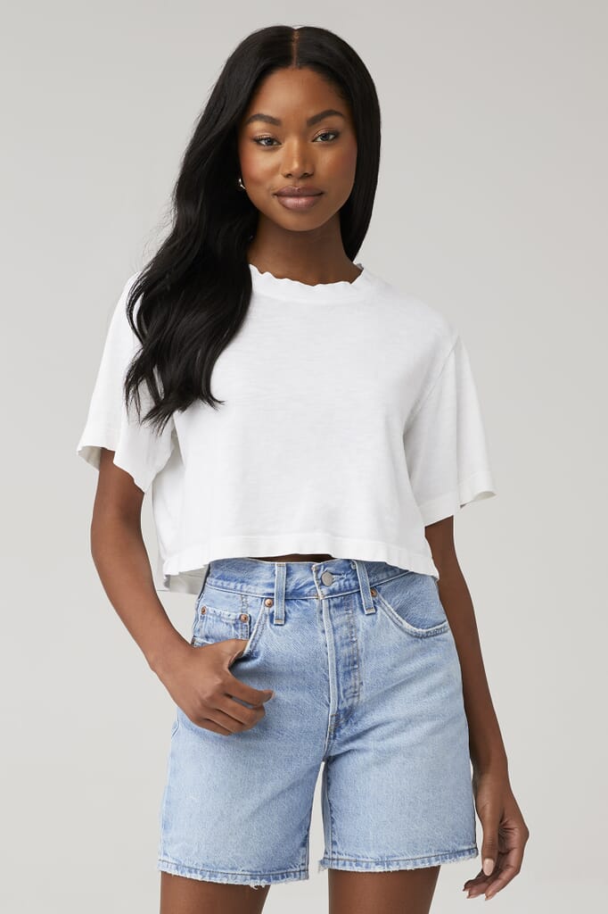 COTTON CITIZEN | Tokyo Crop Tee in White| FashionPass