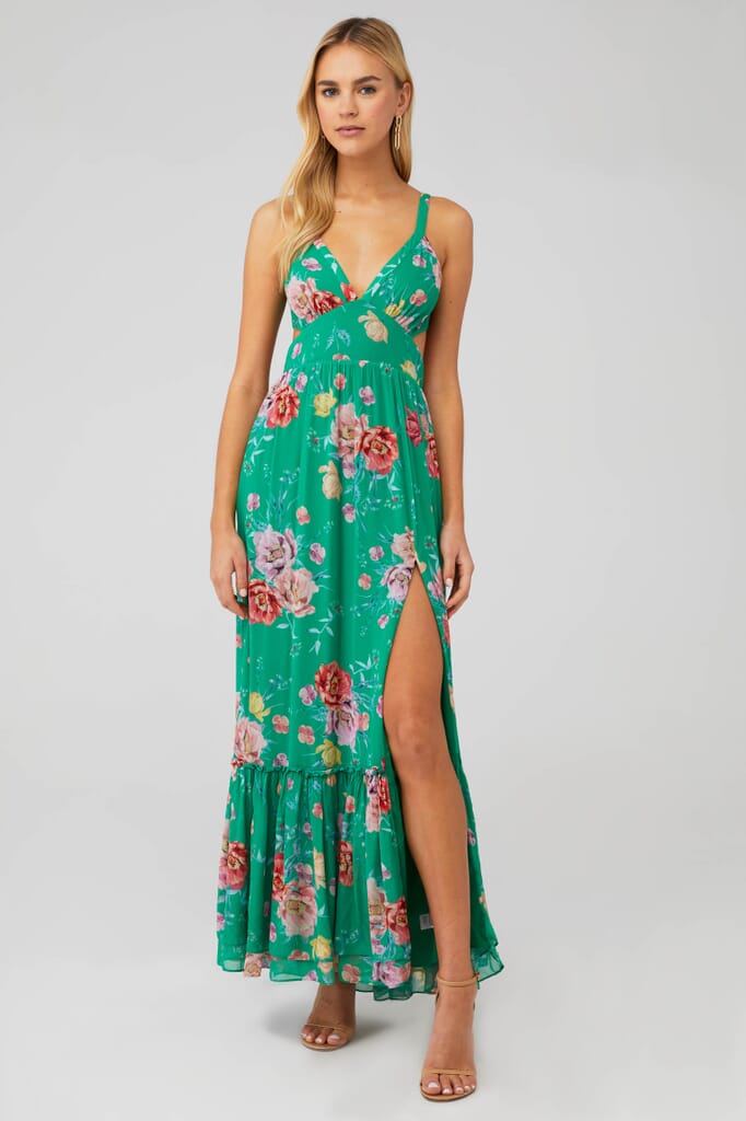 green silk maternity dress Green Side Slit Satin Maternity Maxi Dress